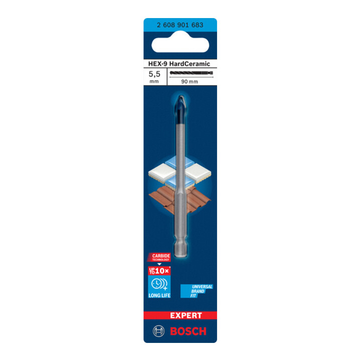 Bosch EXPERT HEX-9 HardCeramic Bohrer, 5.5 x 90 mm