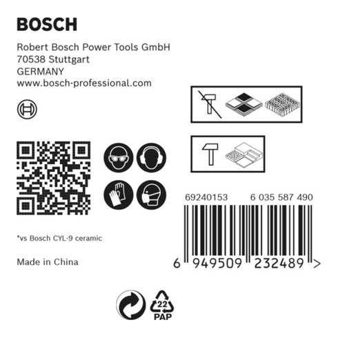 Bosch EXPERT HEX-9 HardCeramic Bohrer Mixed Set 6mm 5-tlg. für Dreh- und Schlagbohrer