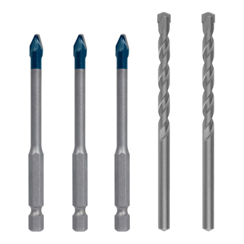 Bosch EXPERT HEX-9 HardCeramic Bohrer Mixed Set 6mm 5-tlg. für Dreh- und Schlagbohrer