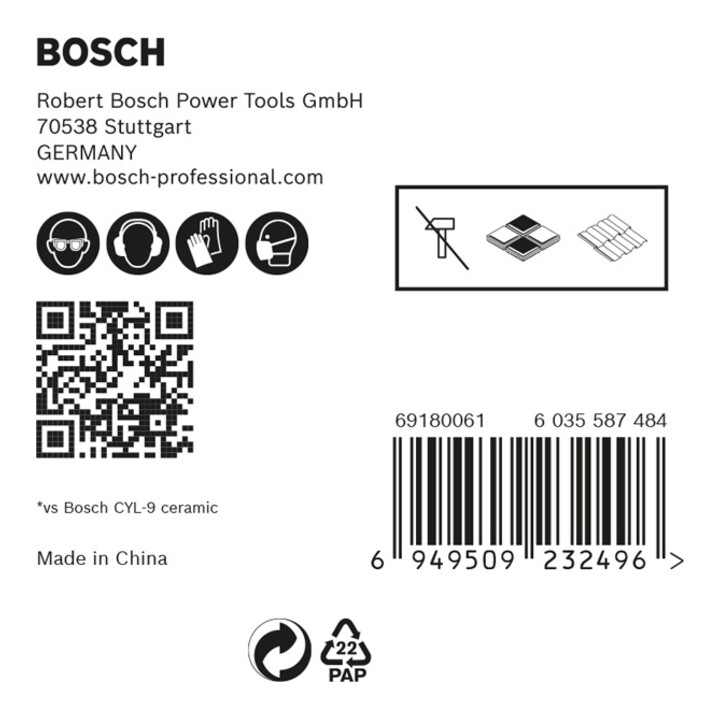 Bosch EXPERT HEX-9 HardCeramic Bohrer-Set 4/5/6/8/10mm 5-tlg. für Dreh- und Schlagbohrer