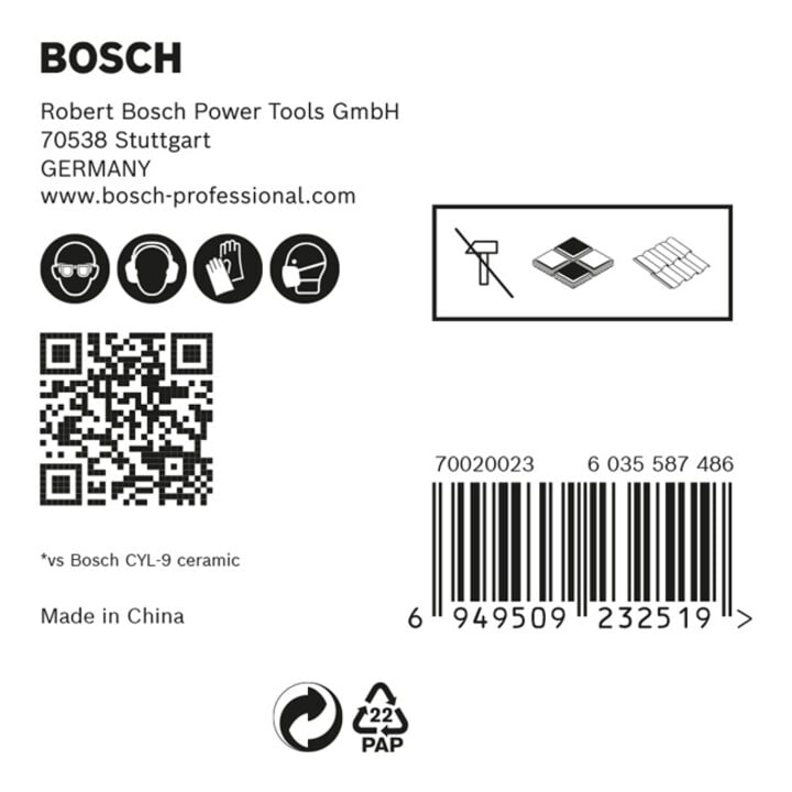 Bosch EXPERT HEX-9 HardCeramic Dachziegel-Bohrer-Set 6mm 5-tlg. für Dreh- und Schlagbohrer