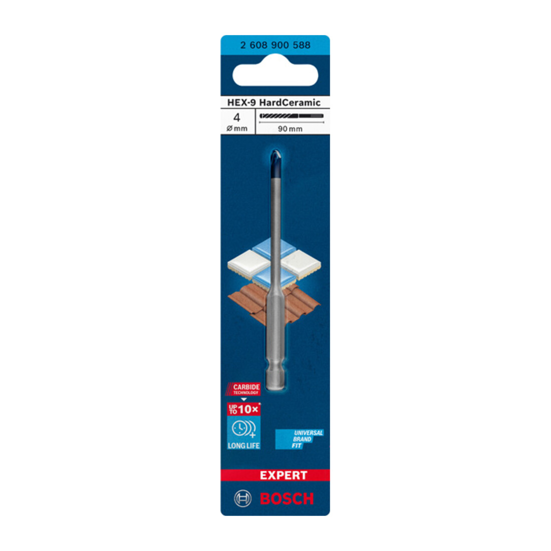 Bosch EXPERT HEX-9 HardCeramische Boor 4 x 90mm voor rotatie- en klopboormachines