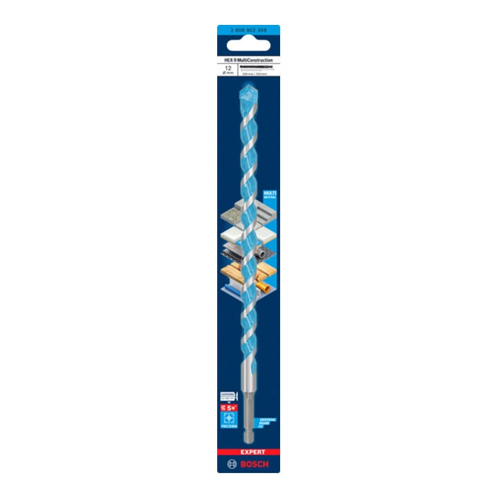 Bosch EXPERT HEX-9 Multi Construction Bohrer, 12 x 200 x 250 mm