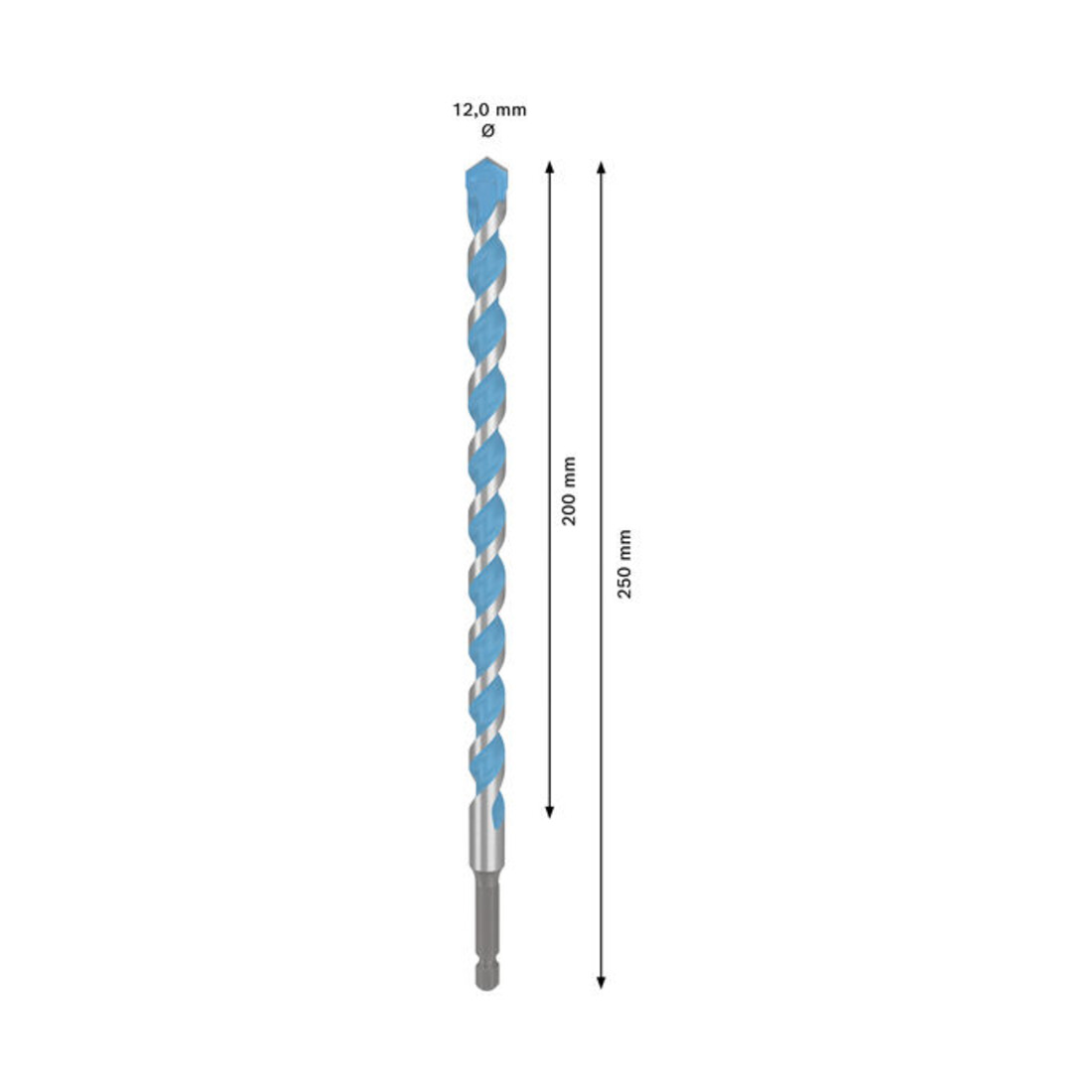 Bosch EXPERT HEX-9 Multi Construction Bohrer, 12 x 200 x 250 mm