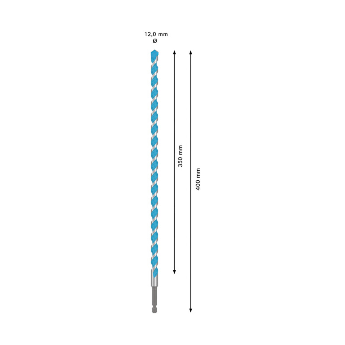 Bosch EXPERT HEX-9 Multi Construction Bohrer, 12 x 350 x 400 mm