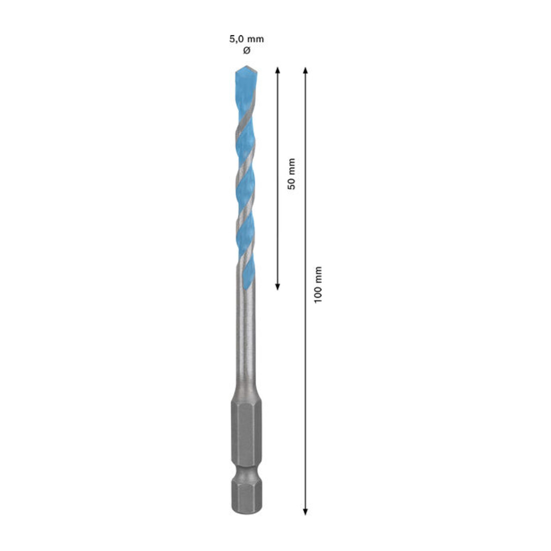 Bosch EXPERT HEX-9 Multi Construction Bohrer, 5 x 50 x 100 mm