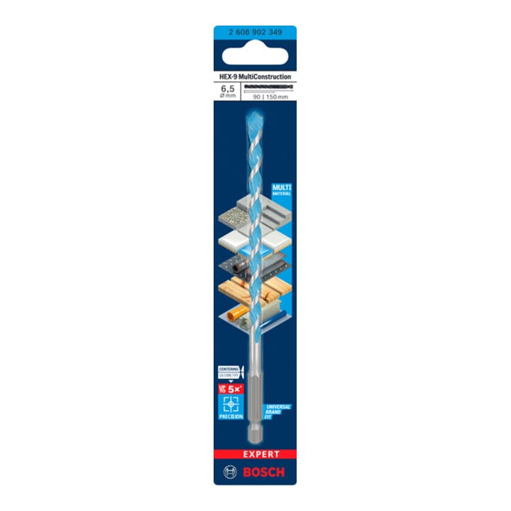 Bosch EXPERT HEX-9 Multi Construction Bohrer, 6,5 x 90 x 150 mm
