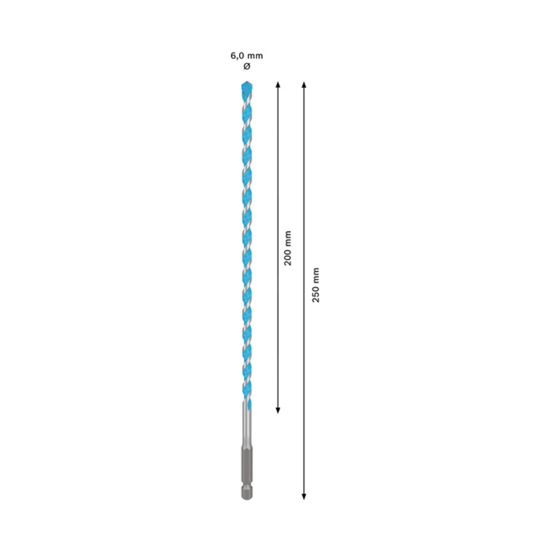 Bosch EXPERT HEX-9 Multi Construction Bohrer, 6 x 200 x 250 mm