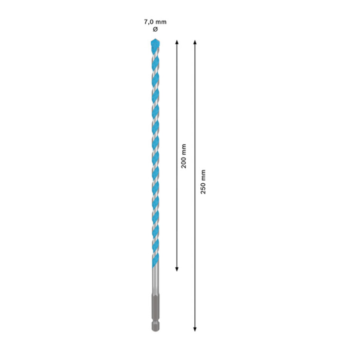 Bosch EXPERT HEX-9 Multi Construction Bohrer, 7 x 200 x 250 mm