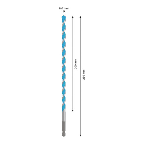 Bosch EXPERT HEX-9 Multi Construction Bohrer, 8 x 200 x 250 mm