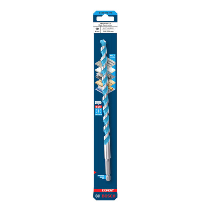 Bosch EXPERT HEX-9 Multi Construction Foret, 10 x 200 x 250 mm