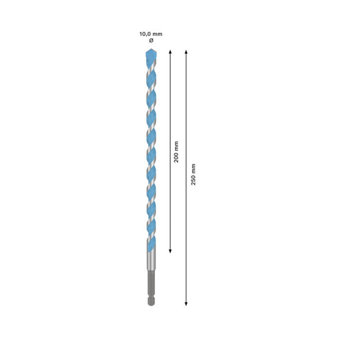 Bosch EXPERT HEX-9 Multi Construction Foret, 10 x 200 x 250 mm