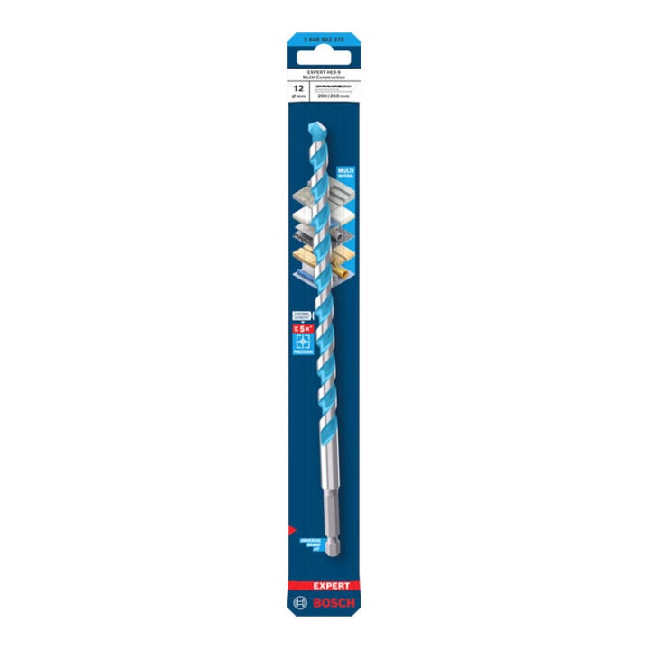Bosch EXPERT HEX-9 Multi Construction Foret, 12 x 200 x 250 mm