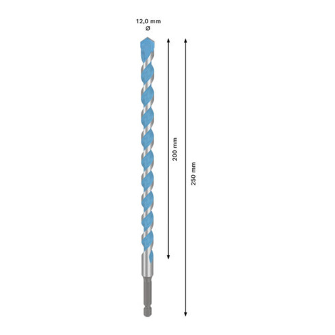 Bosch EXPERT HEX-9 Multi Construction Foret, 12 x 200 x 250 mm