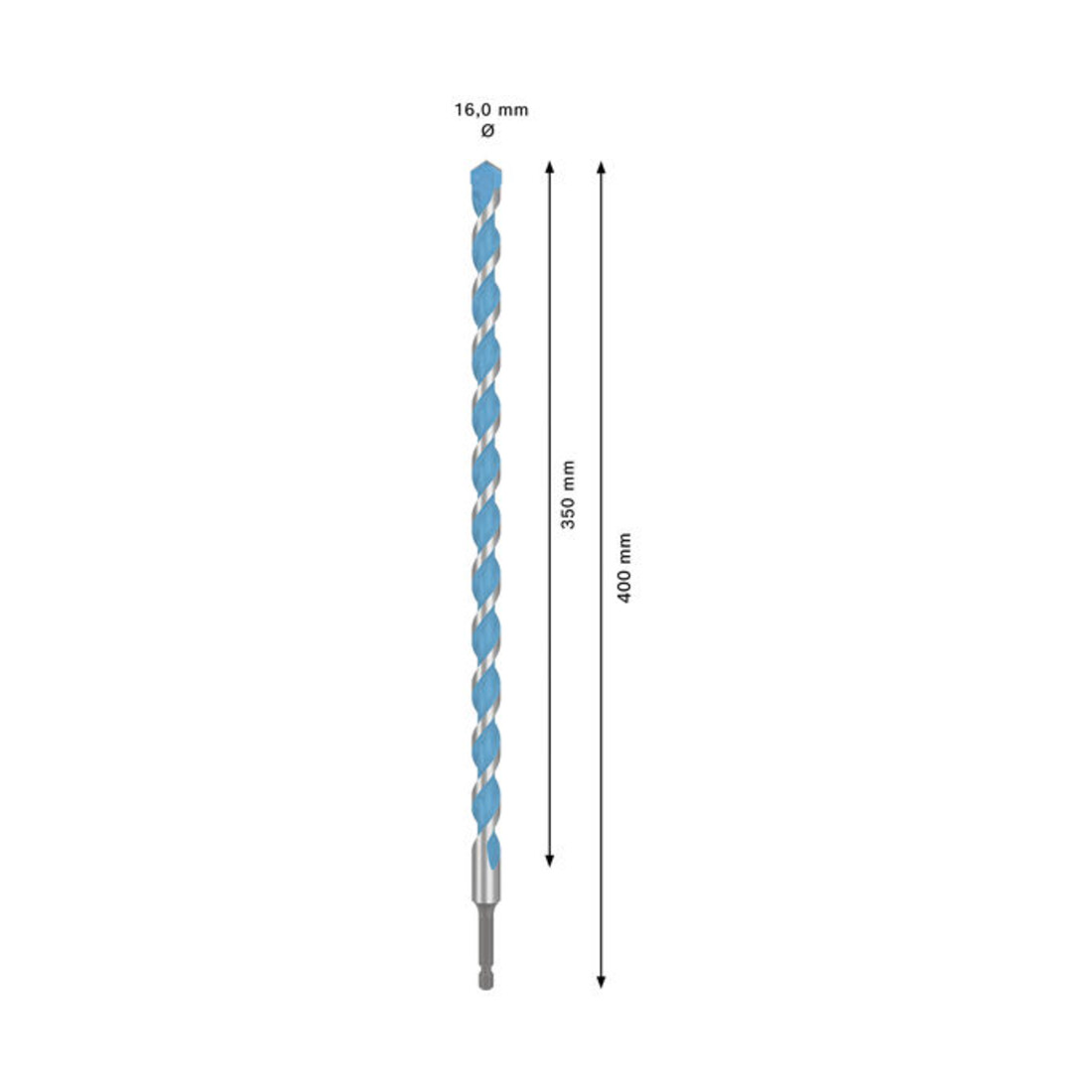 Bosch EXPERT HEX-9 Multi Construction Foret, 16 x 350 x 400 mm