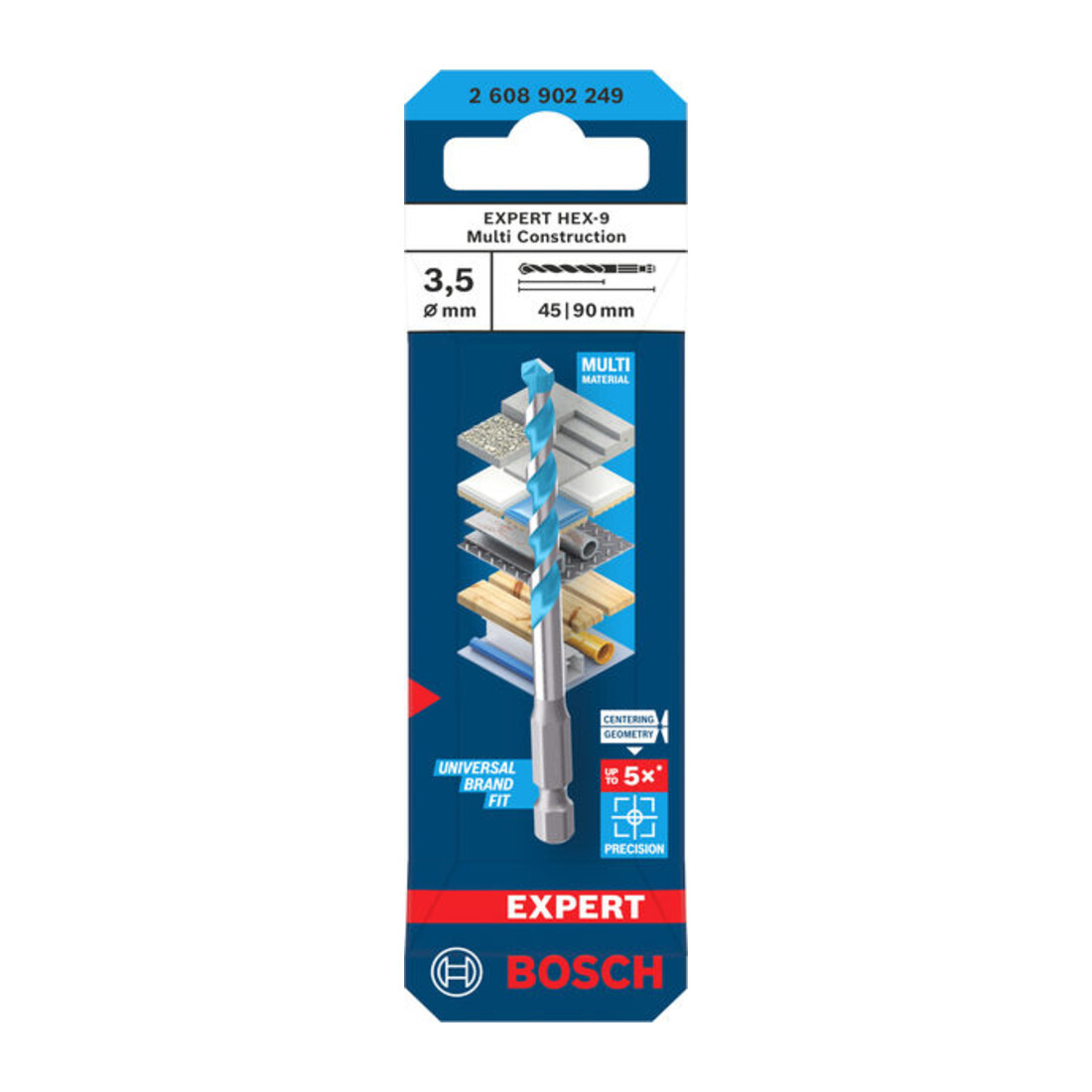 Bosch EXPERT HEX-9 Multi Construction Foret, 3,5 x 45 x 90 mm