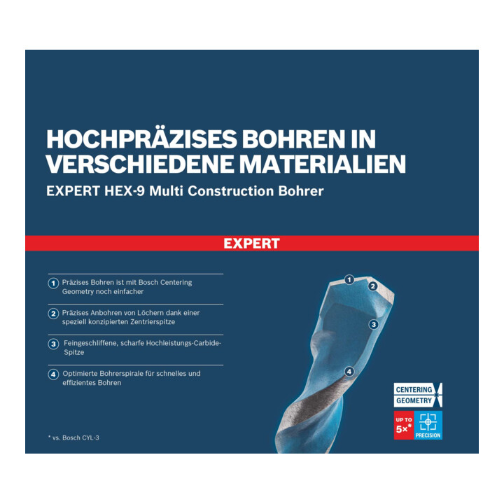 Bosch EXPERT HEX-9 Multi Construction foret, 3 x 45 x 90 mm
