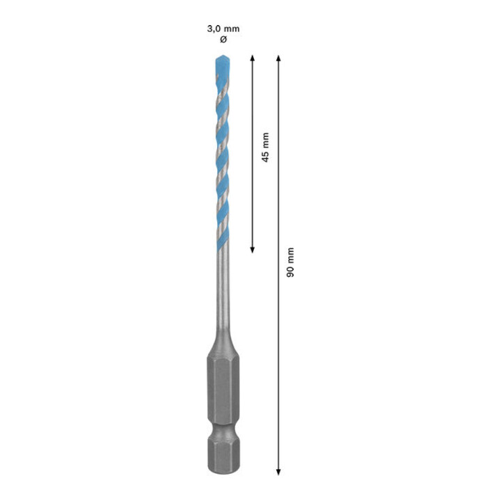 Bosch EXPERT HEX-9 Multi Construction foret, 3 x 45 x 90 mm