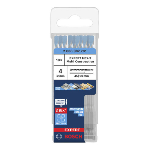 Bosch EXPERT HEX-9 Multi Construction Foret, 4 x 45 x 90 mm