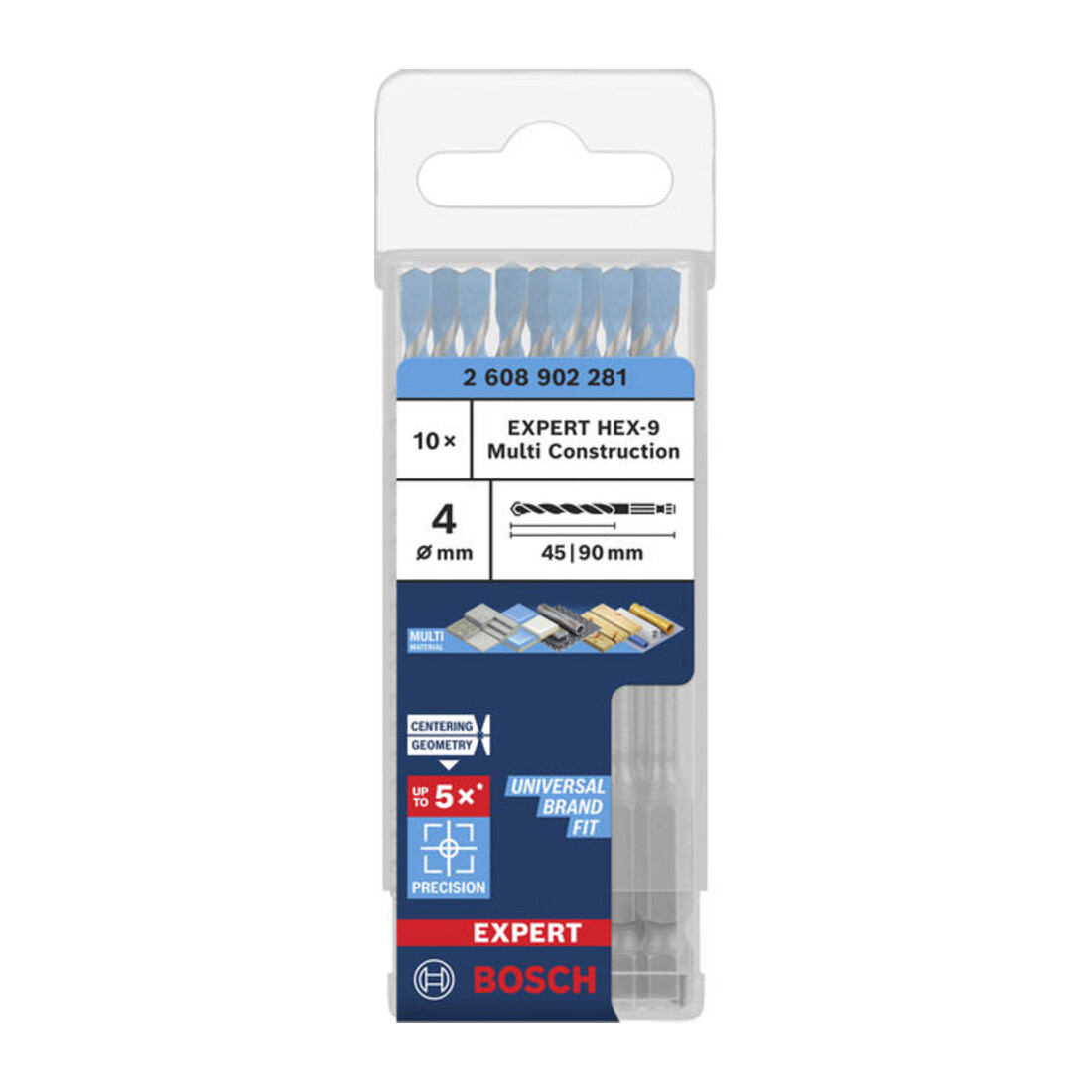 Bosch EXPERT HEX-9 Multi Construction Foret, 4 x 45 x 90 mm