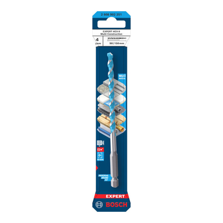 Bosch EXPERT HEX-9 Multi Construction Foret, 4 x 90 x 150 mm
