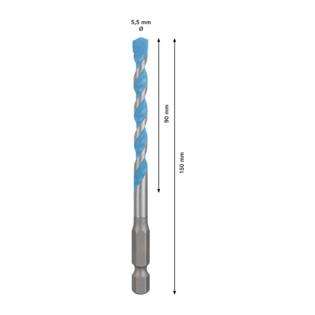 Bosch EXPERT HEX-9 Multi Construction Foret, 5,5 x 90 x 150 mm
