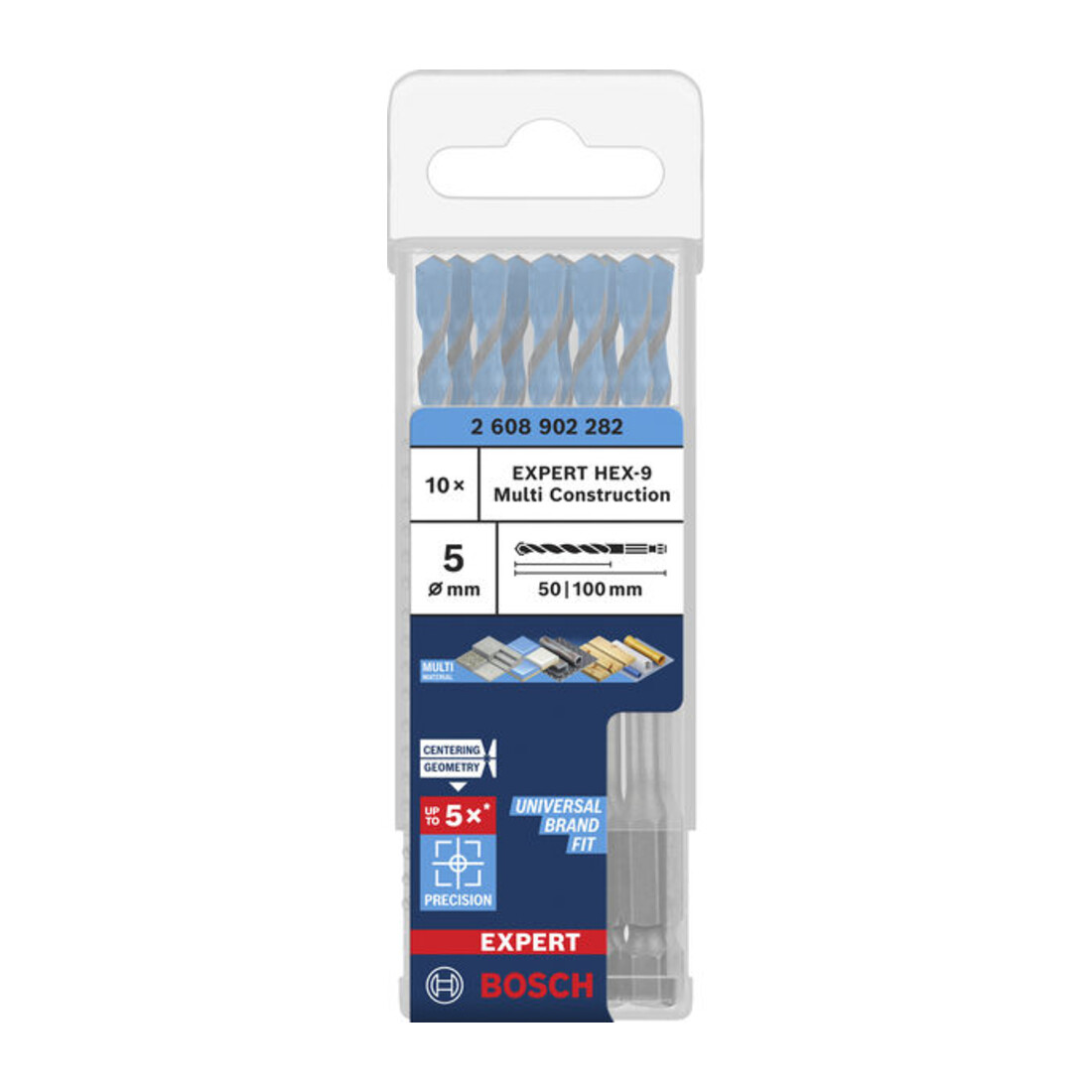 Bosch EXPERT HEX-9 Multi Construction Foret, 5 x 50 x 100 mm