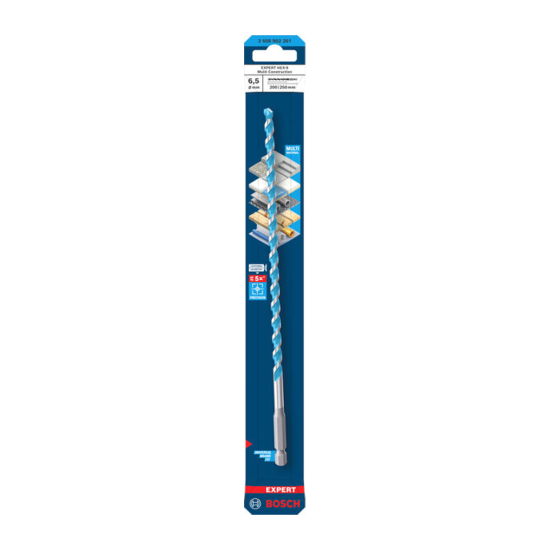Bosch EXPERT HEX-9 Multi Construction Foret, 6,5 x 200 x 250 mm
