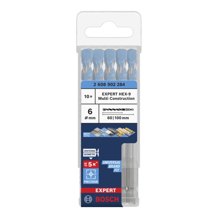 Bosch EXPERT HEX-9 Multi Construction Foret, 6 x 60 x 100 mm