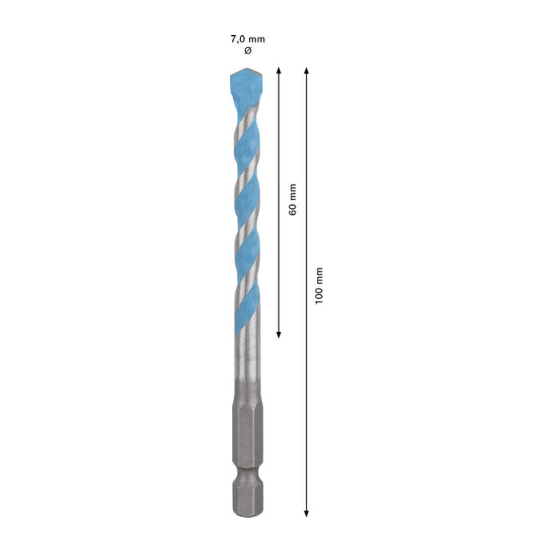Bosch EXPERT HEX-9 Multi Construction Foret, 7 x 60 x 100 mm