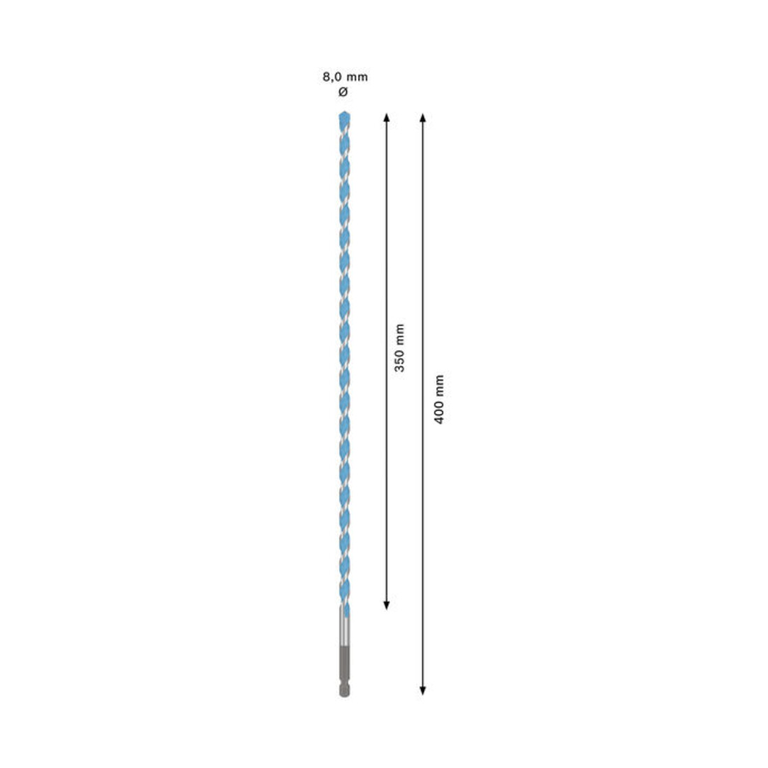 Bosch EXPERT HEX-9 Multi Construction Foret, 8 x 350 x 400 mm