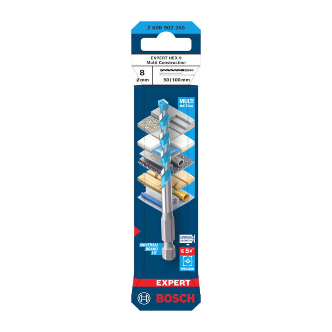 Bosch EXPERT HEX-9 Multi Construction Foret, 8 x 50 x 100 mm