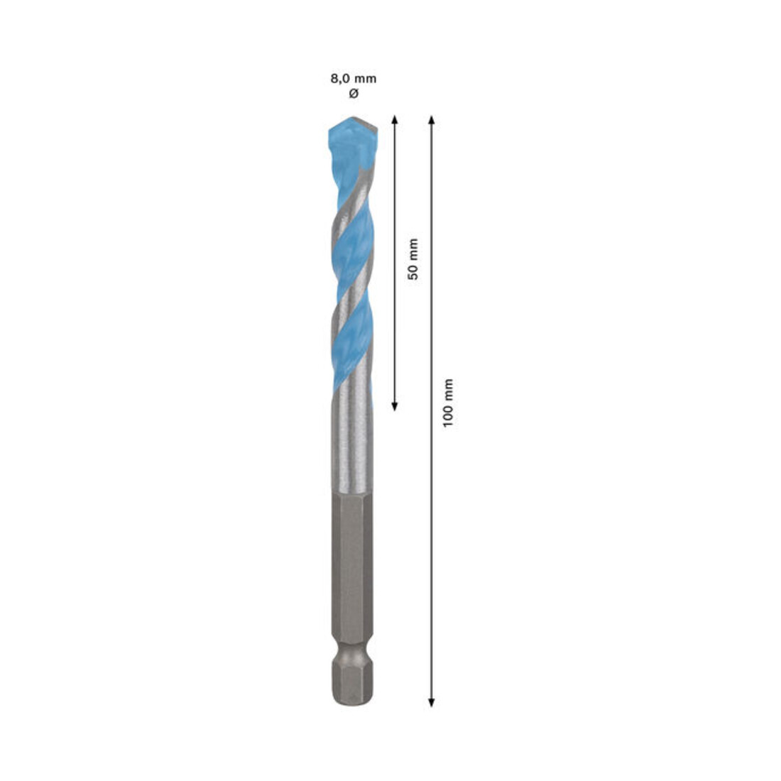 Bosch EXPERT HEX-9 Multi Construction Foret, 8 x 50 x 100 mm