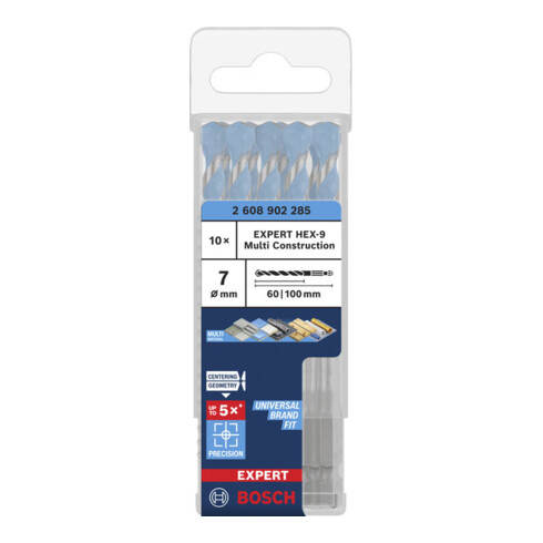Bosch EXPERT HEX-9 Multi Construction punta, 7 x 60 x 100 mm