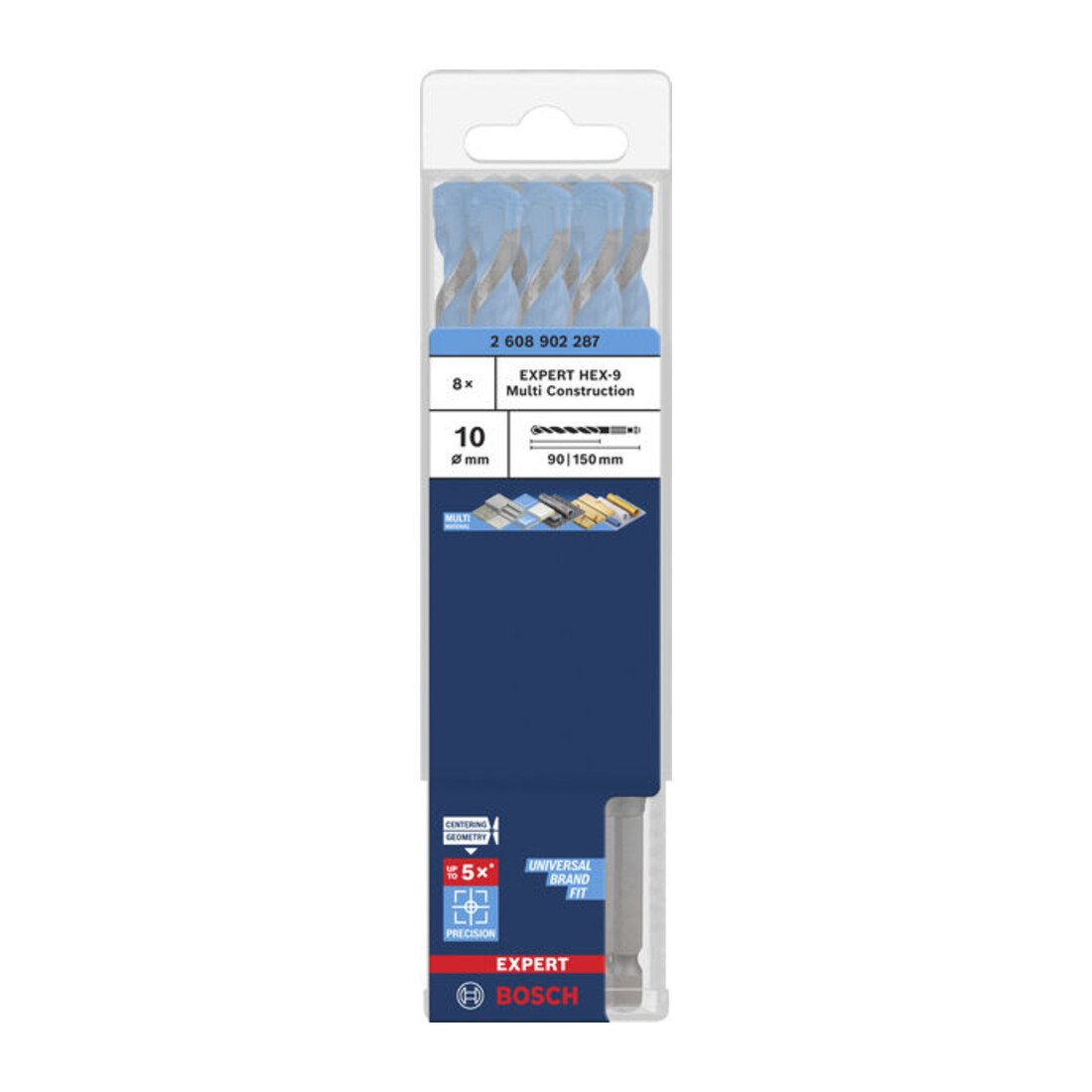 Bosch EXPERT HEX-9 Multi Construction Punta da trapano, 10 x 90 x 150 mm