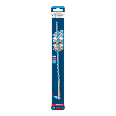 Bosch EXPERT HEX-9 Multi Construction Punta da trapano, 6,5 x 200 x 250 mm