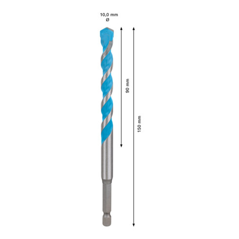 Bosch EXPERT HEX-9 MultiConstruction Bohrer 10 x 90 x 150mm für Dreh- und Schlagbohrer