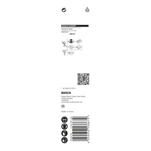Bosch EXPERT HEX-9 MultiConstruction Bohrer 6 x 60 x 100mm für Dreh- und Schlagbohrer