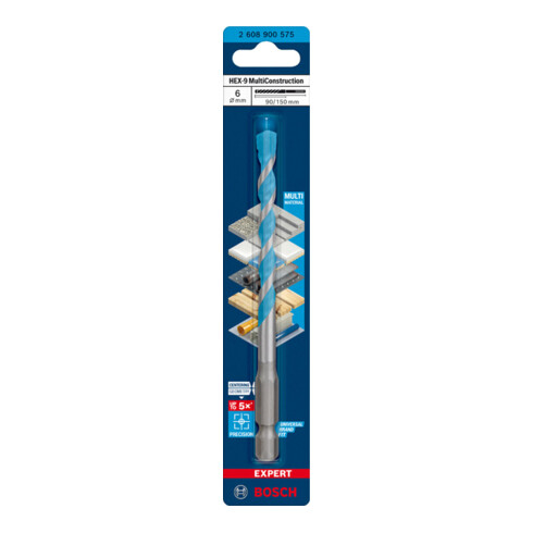 Bosch EXPERT HEX-9 MultiConstruction Bohrer 6 x 90 x 150mm für Dreh- und Schlagbohrer
