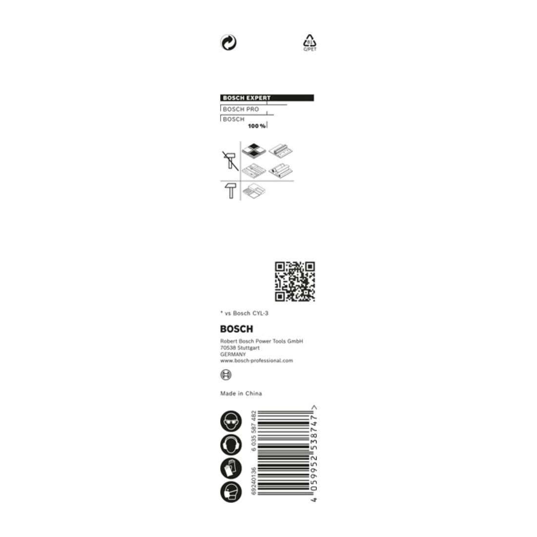 Bosch EXPERT HEX-9 MultiConstruction Bohrer 8 x 50 x 100mm für Dreh- und Schlagbohrer