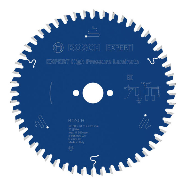 Bosch EXPERT High Pressure Laminate Kreissägeblatt, 160x20 mm, Z52