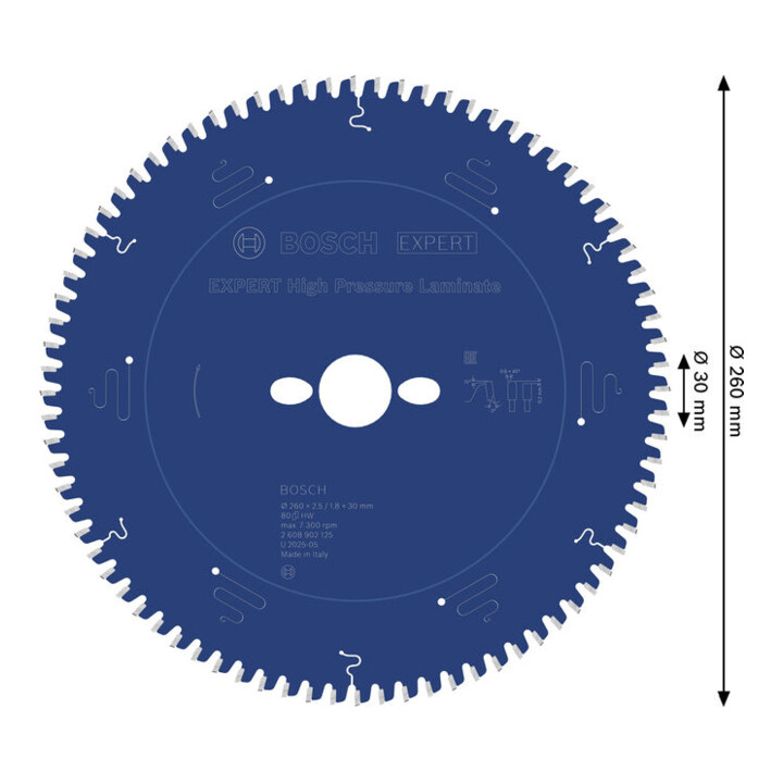 Bosch EXPERT High Pressure Laminate Kreissägeblatt, 260x30 mm, Z80