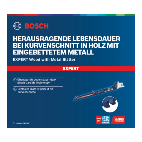 Bosch EXPERT Hout met metaal S 715 LHM reciprozaagblad 1 stuk voor reciprozagen