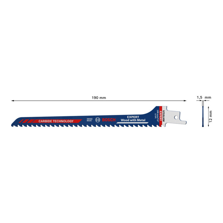 Bosch EXPERT Hout met metaal S 715 LHM reciprozaagblad 1 stuk voor reciprozagen