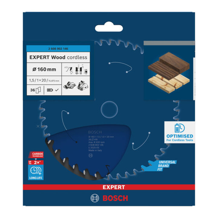 Bosch EXPERT Houtcirkelzaagblad, 160x1,45x20 mm, Z36
