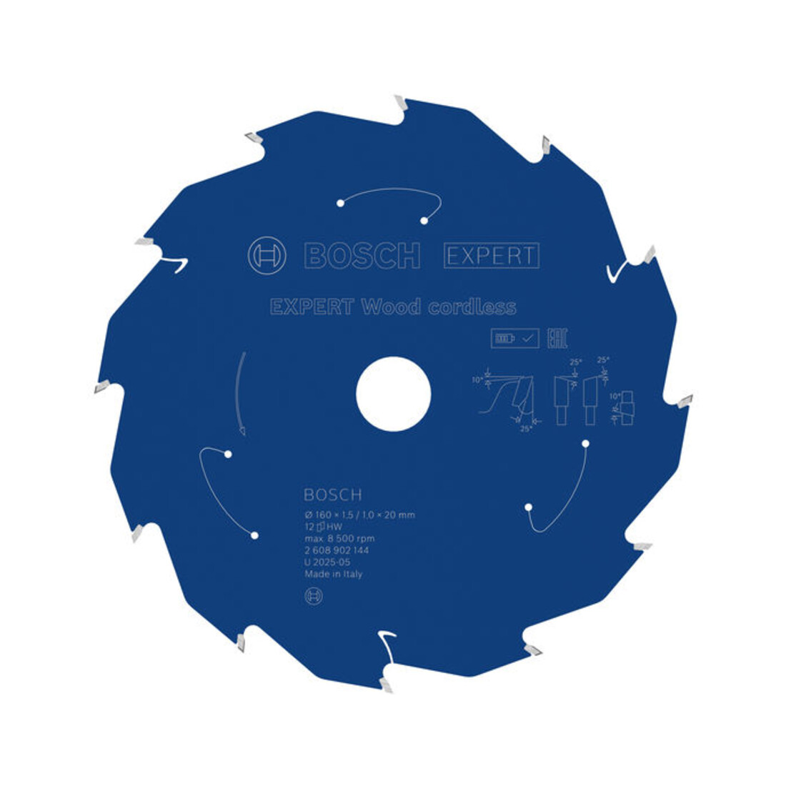Bosch EXPERT Houtcirkelzaagblad, 160x20 mm, Z12
