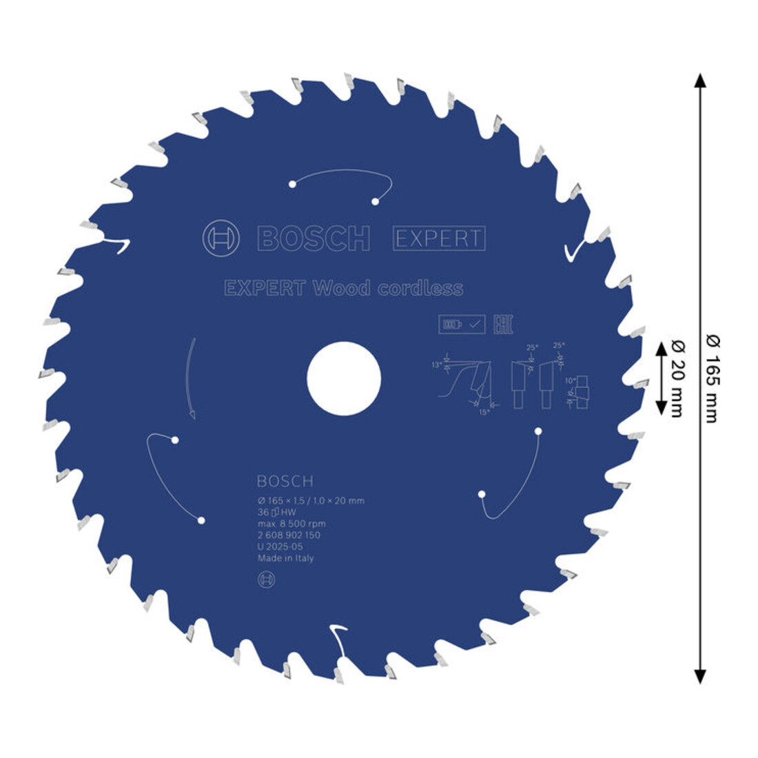 Bosch EXPERT Houtcirkelzaagblad, 165x1,45x20 mm, Z36