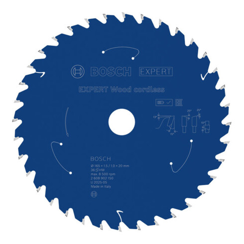 Bosch EXPERT Houtcirkelzaagblad, 165x1,45x20 mm, Z36