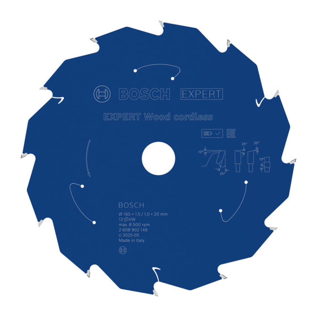 Bosch EXPERT Houtcirkelzaagblad, 165x20 mm, Z12
