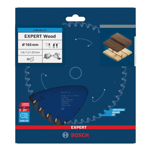 Bosch EXPERT Houtcirkelzaagblad, 165x20 mm, Z32